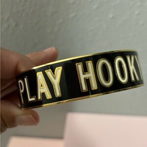 Pre-loved kate spade PLAY HOOKY Yellow Gold Plated Black Fashion Bracelet